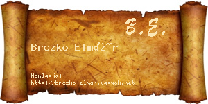 Brczko Elmár névjegykártya